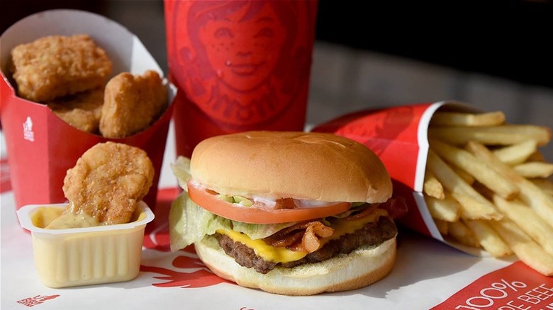 Burger and fries from Wendy's