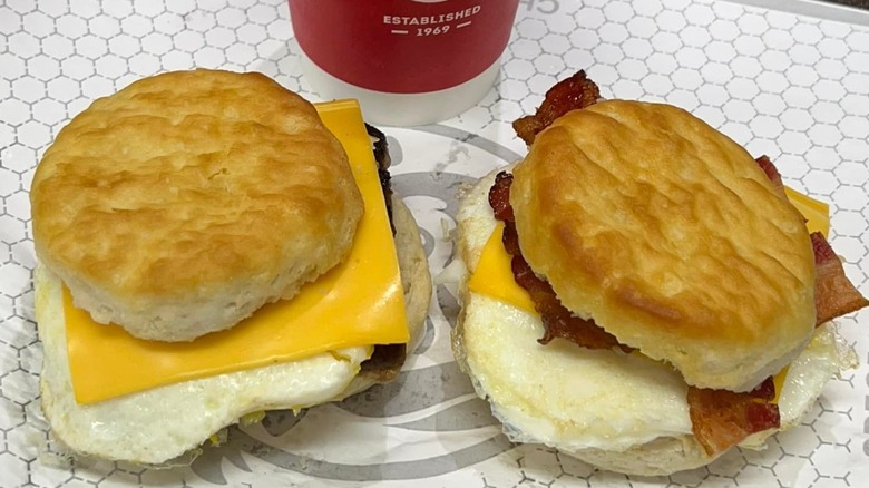 Wendy's biscuit breakfast sandwiches