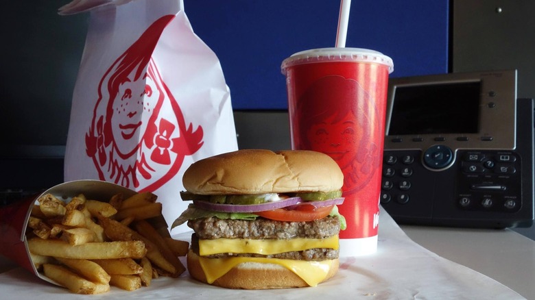 Wendy's meal on desk