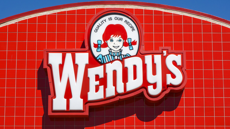 Wendy's logo on storefront 