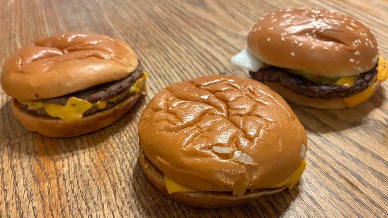 McDonald's trio of burgers with cheese