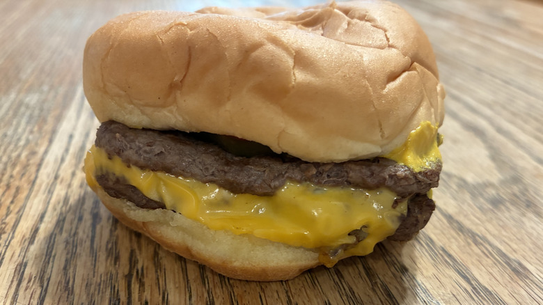 Wendy's Double Stack with cheese on a table