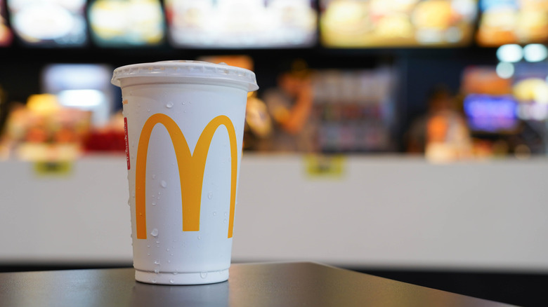 McDonald's drink on table
