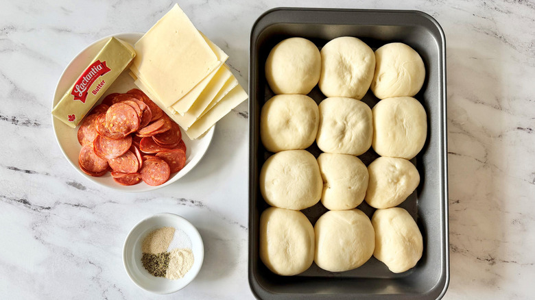 Ingredients for West Virginia pepperoni rolls