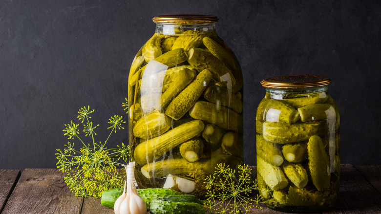 pickles in jars