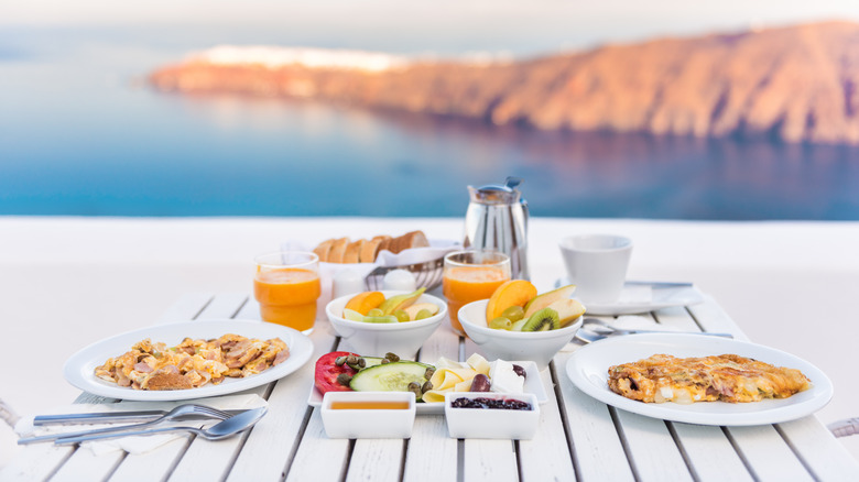 A typical Greek breakfast