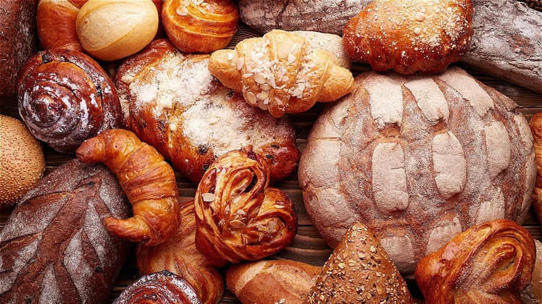 Assorted breads and baked sweets