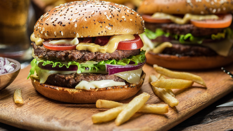 Burger and fries