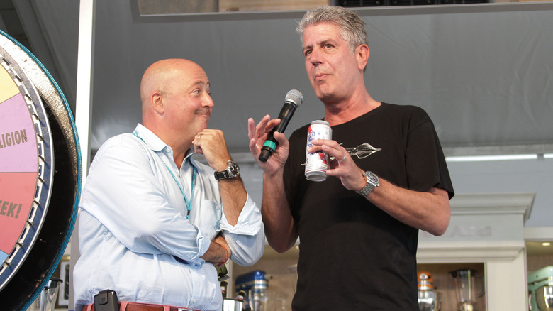 Andrew Zimmern and Anthony Bourdain