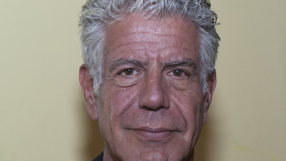 A close-up shot of late chef Anthony Bourdain