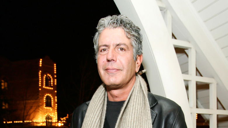Anthony Bourdain poses for a photo at the Zoom in Park City, Utah