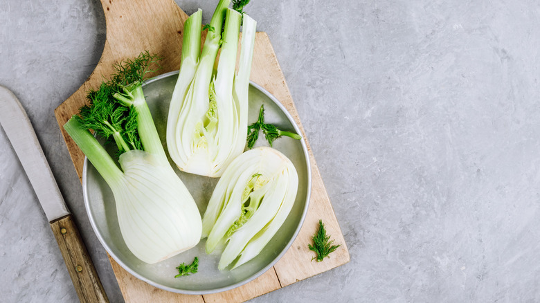 fennel on wood cutting board