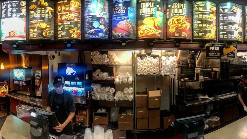 Taco Bell in-store menu board