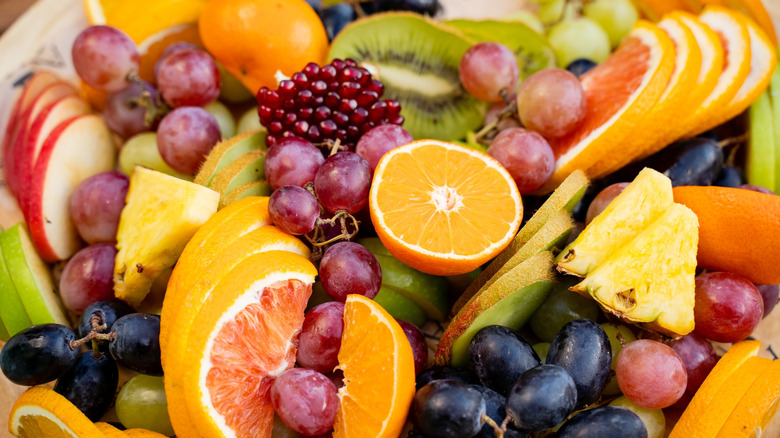 platter of various fruits