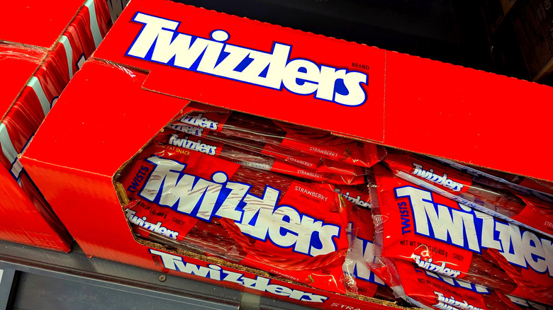 A box of Twizzler packs