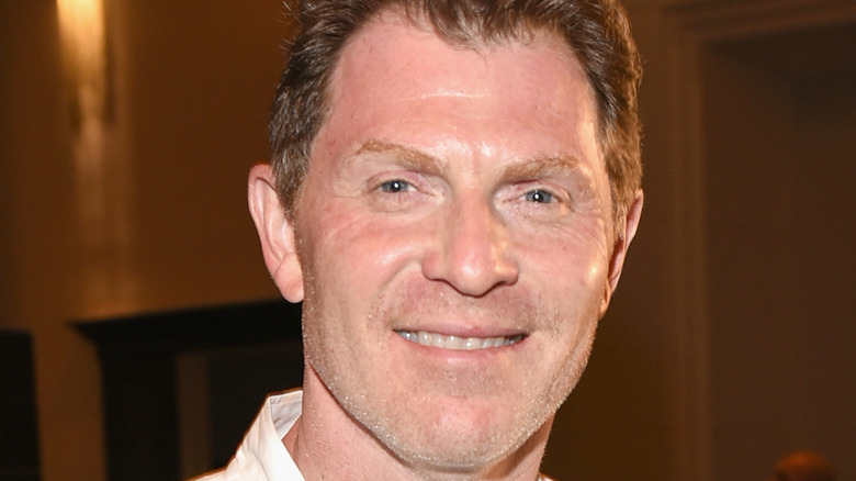 Closeup photo of chef Bobby Flay smiling