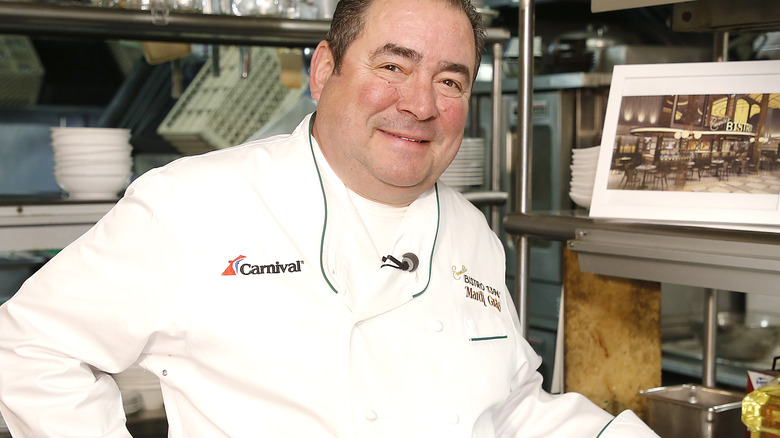 Emeril Lagasse standing in kitchen 