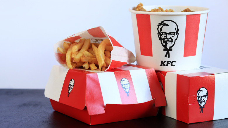 KFC food containers on counter
