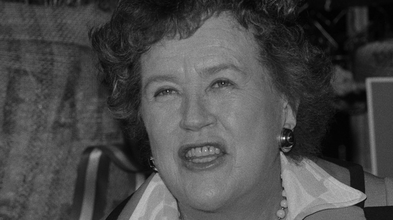 Julia Child in vintage black and white photo