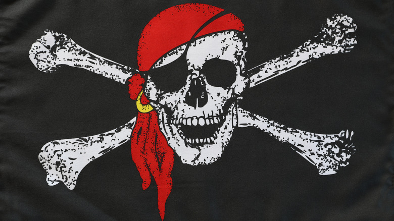 Jolly Roger emblem on black