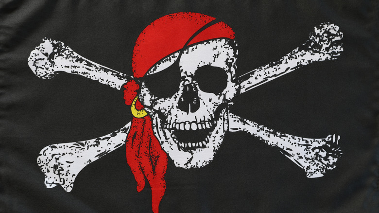 Jolly Roger emblem on black