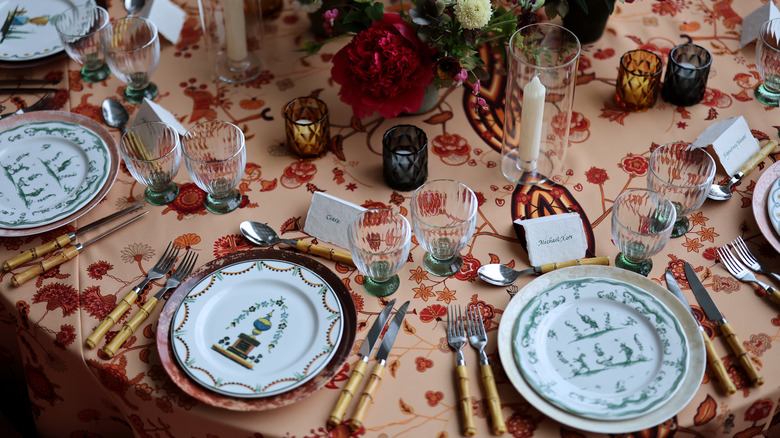 ornate table settings at 2022 Met Gala