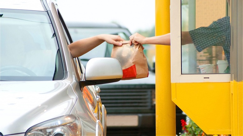 fast food drive-thru handoff