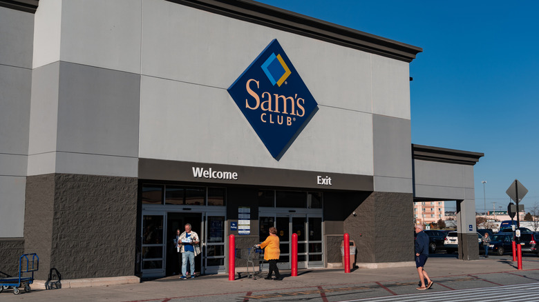 Shoppers at Sam's Club entrance