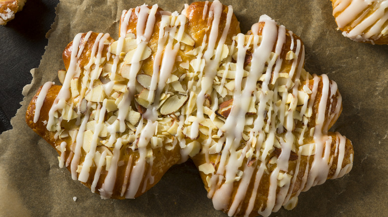 almond covered bear claw pastry