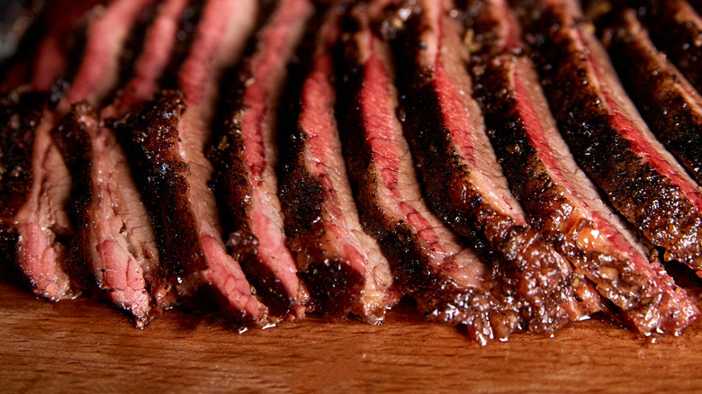 Sliced barbecue brisket