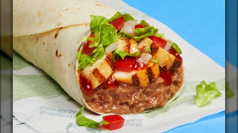 Taco Bell burrito supreme fresco style with chicken