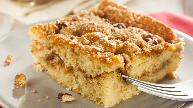 coffee cake slice on plate