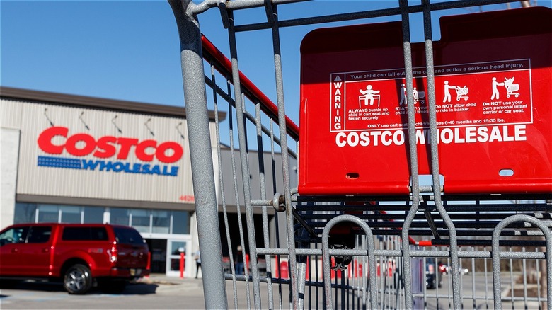 shopping cart in front of costco