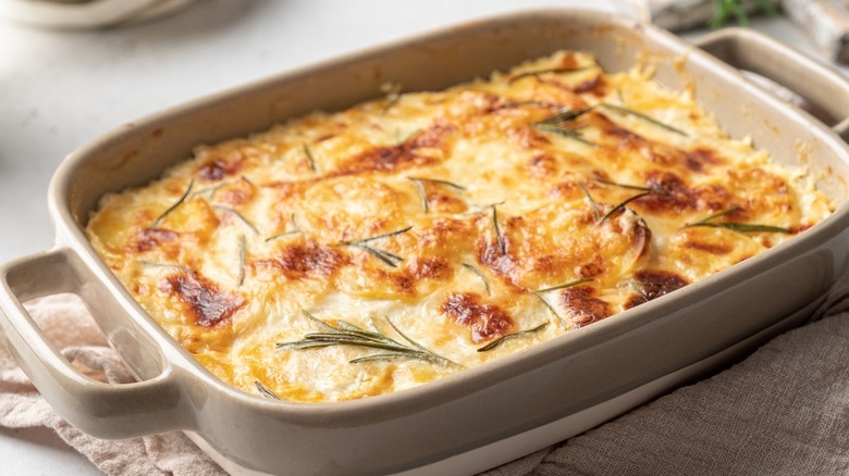 potato casserole white dish