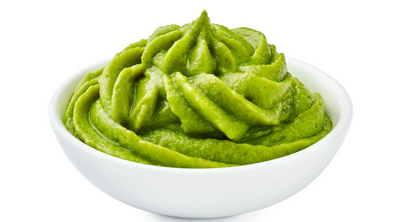 wasabi in piped shape in a dish