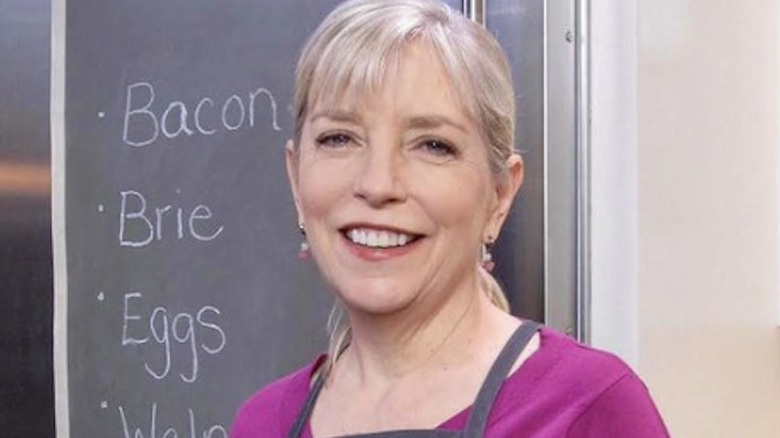 Sara Moulton on set of TV show