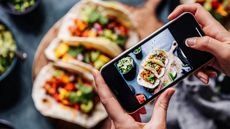 taking pictures of food for a blog