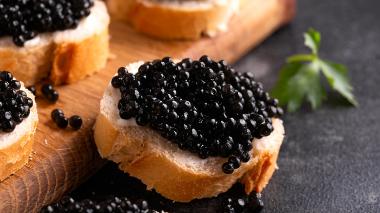 caviar spread on a slice of bread
