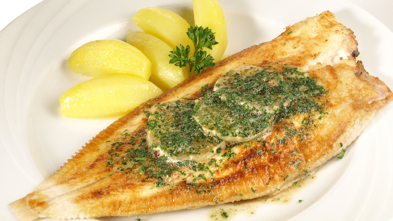 Dover sole on a plate