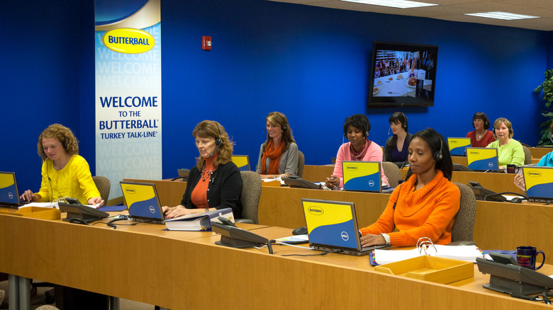 Workers answering phones at the Butterball Turkey Talk-Line