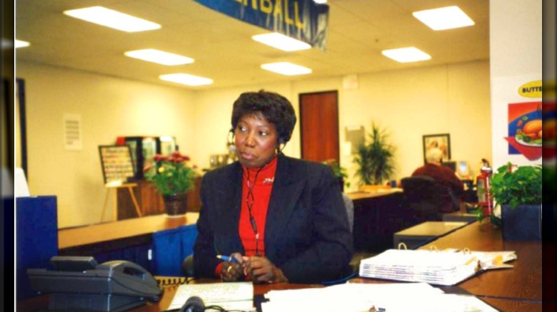 Woman answering phone at Butterball