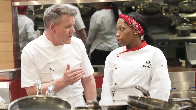 Gordon Ramsay talking to Sommer Sellers 