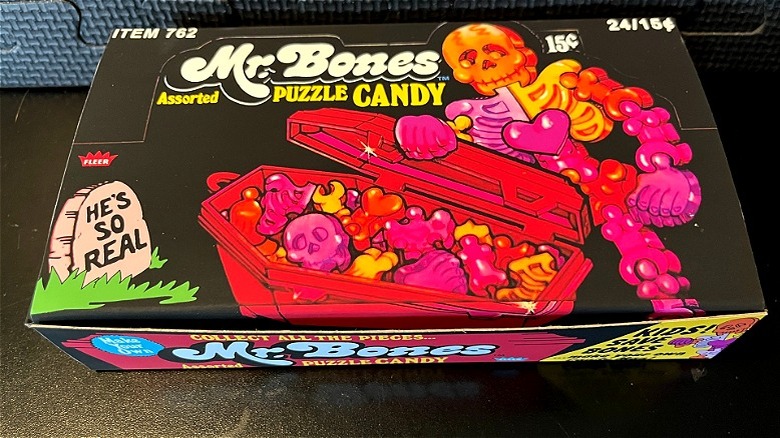 Mr. Bones puzzle candy carton