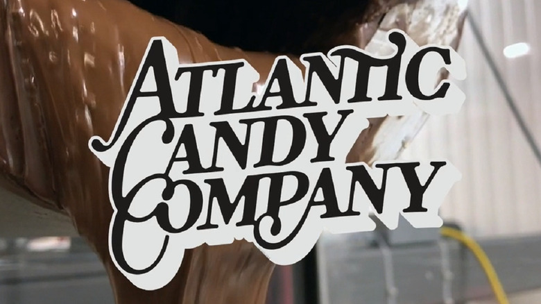 Company logo over chocolate