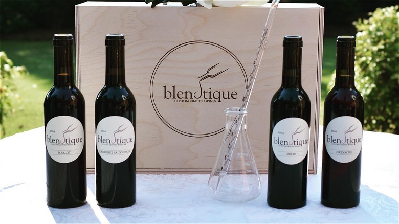 Blendtique wine bottles with mixing flask