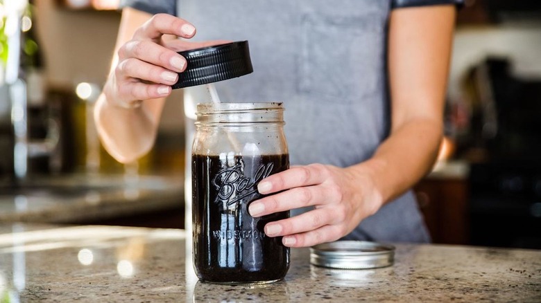 Bruw Mason Jar Cold Brew Filter as seen on Shark Tank