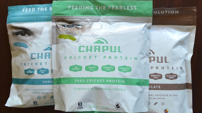 Three bags of Chapul cricket protein