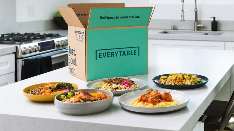 EveryTable box and meals on countertop