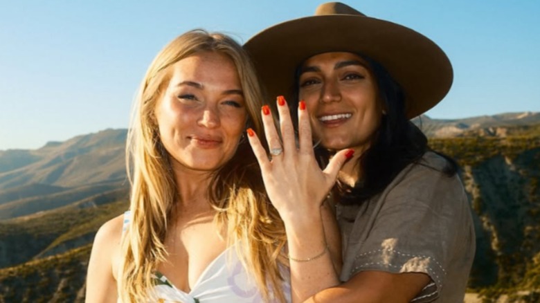 Zoya Biglary and Alix Traeger sweetly pose in engagement announcement photo