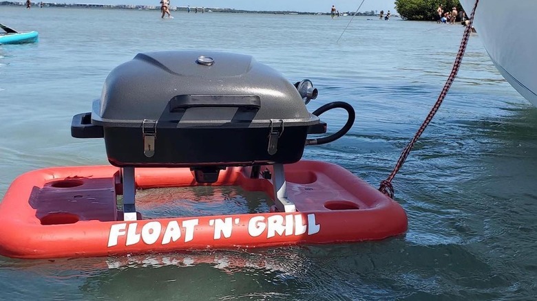 Float 'N' Grill in water